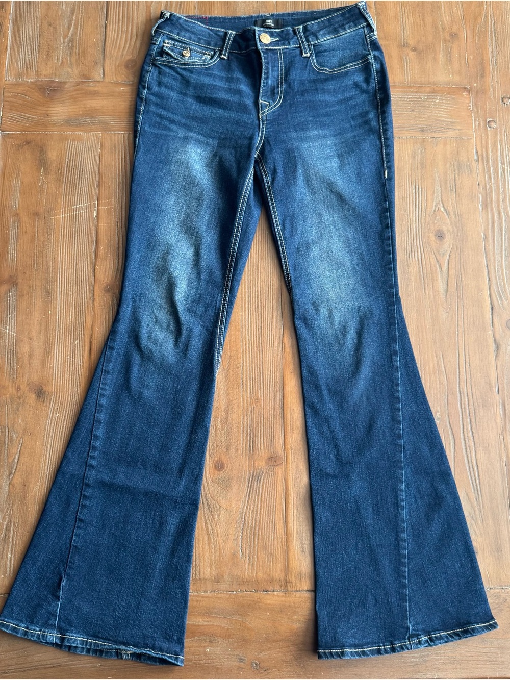 True Religion Joey Mid Rise Flare Jeans Size 27 Blue Denim